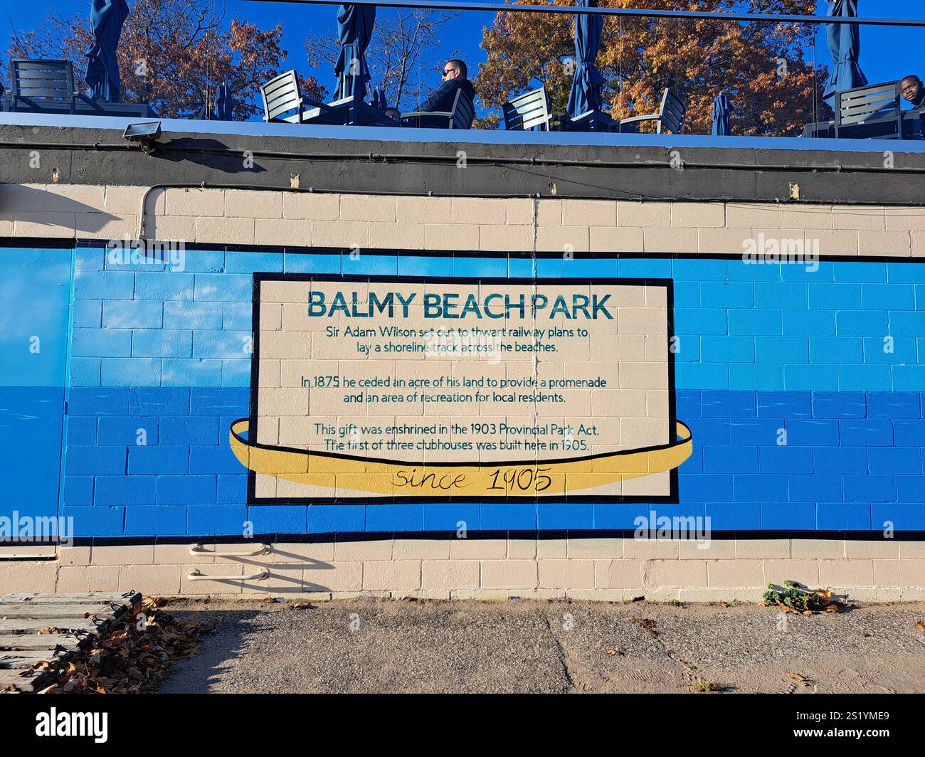 Eventi storici sul murale del Balmy Beach Club a Scarborough, Toronto, Ontario, Canada Foto Stock