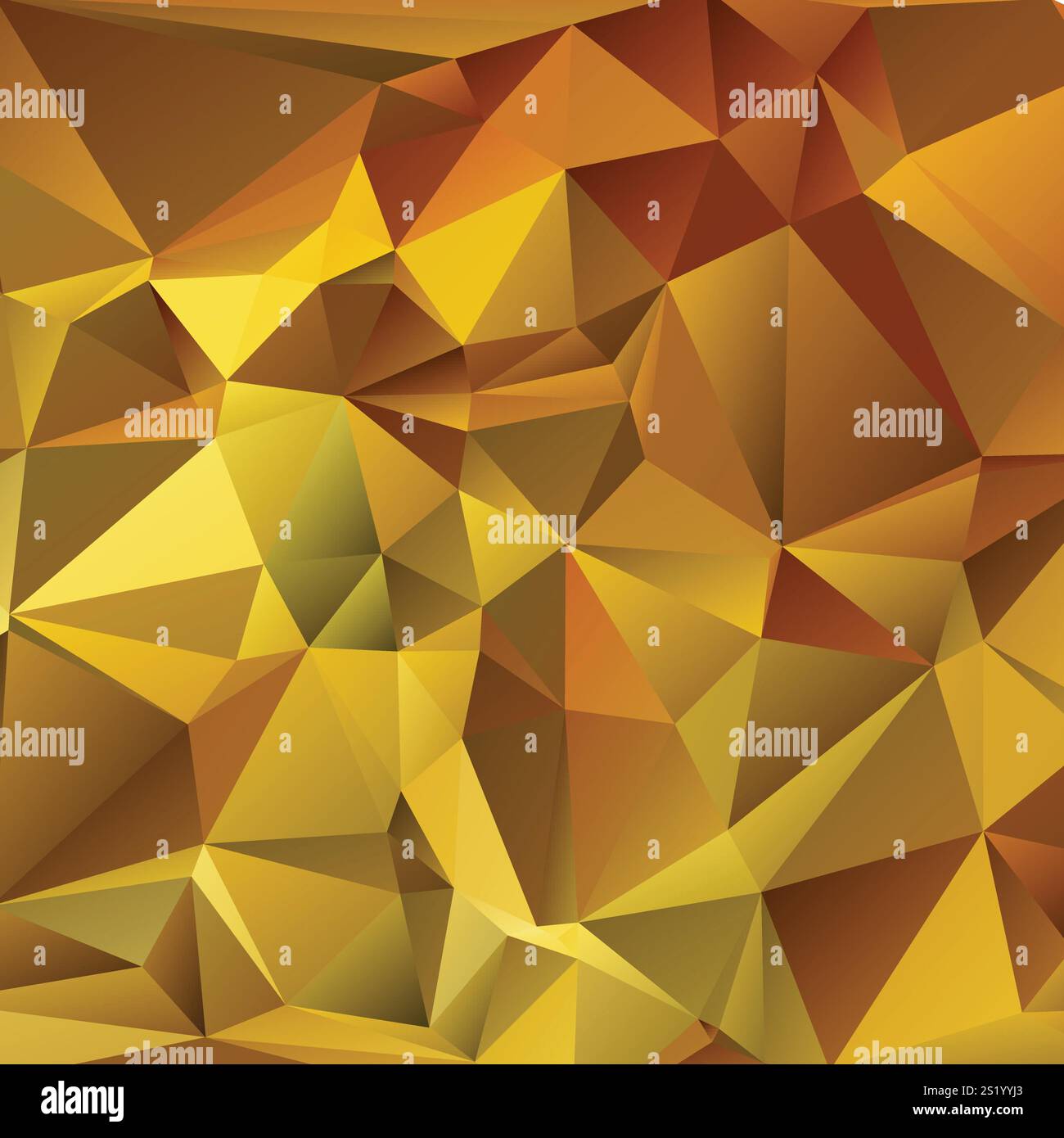 Sfondo dorato geometrico astratto. Modello triangolare multicolore Illustrazione Vettoriale