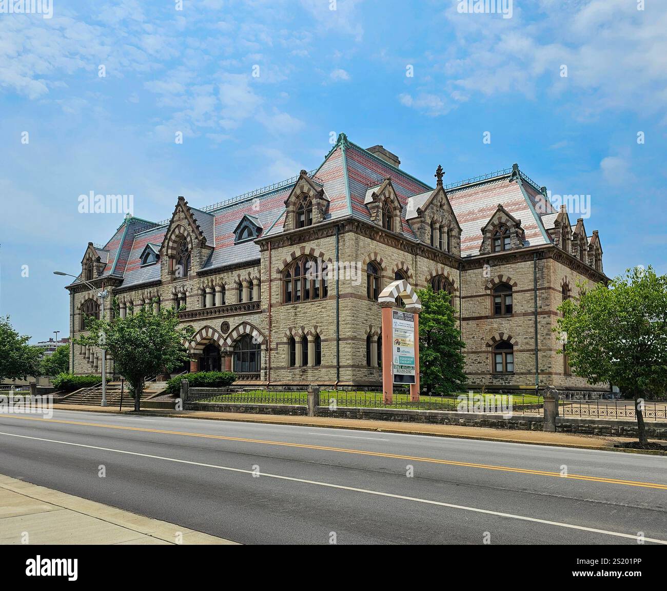 Vecchio ufficio postale di Evansville, Illinois. L'ex ufficio postale degli Stati Uniti è stato riutilizzato come spazio eventi e uffici. Foto Stock