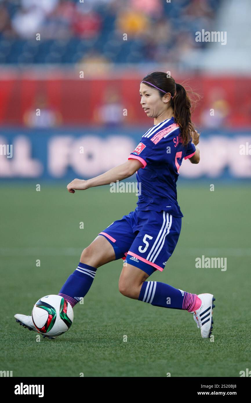 WINNIPEG, CANADA - 16 GIUGNO: Il Giappone Aya Sameshima in azione durante una partita del gruppo C della Coppa del mondo femminile contro l'Ecuador il 16 giugno 2015 al Winnipeg Stadium di Winnipeg, Canada. Solo per uso editoriale. Uso commerciale vietato. (Fotografia di Jonathan Paul Larsen / Diadem Images) Foto Stock