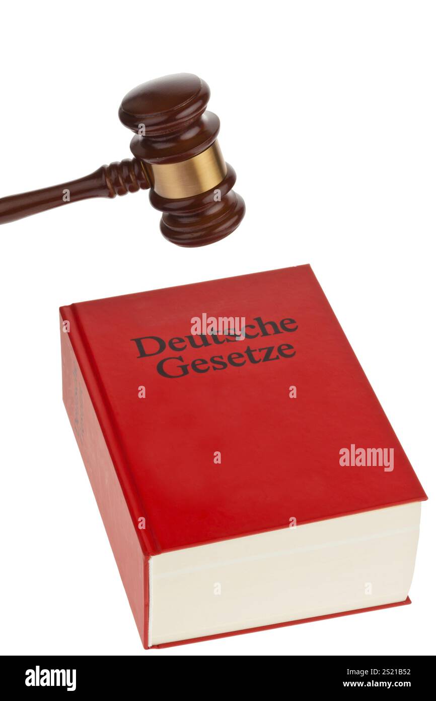 Un giudice con un libro di legge tedesco in tribunale in Austria Foto Stock