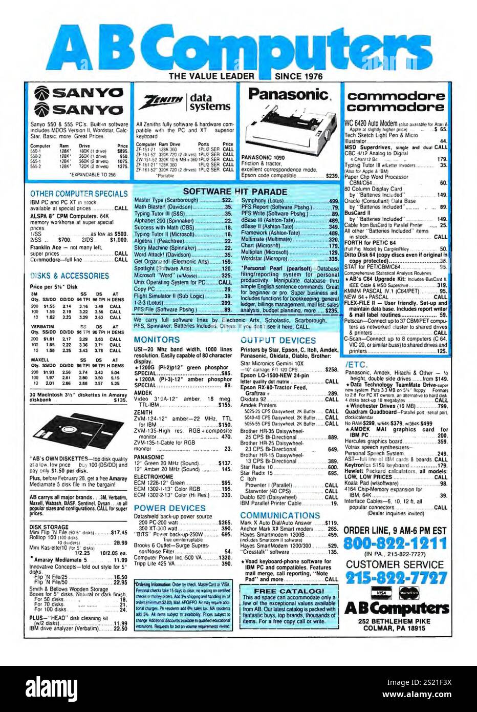 1985 A B Computers Colmar PA hardware in vendita Foto Stock