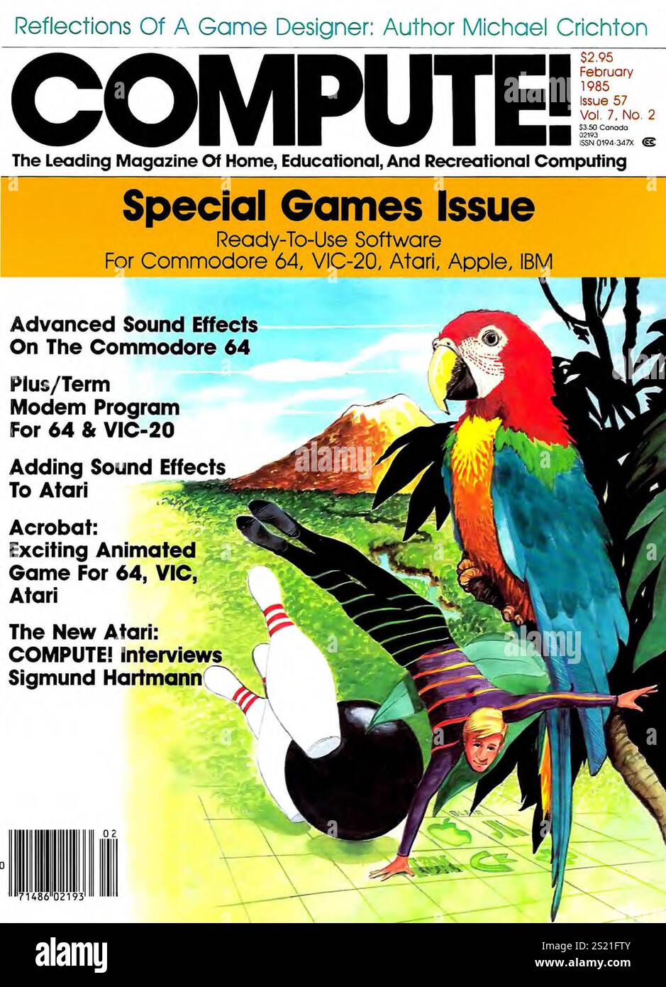 1985 febbraio - copertina della rivista Compute - numero Special Games Foto Stock