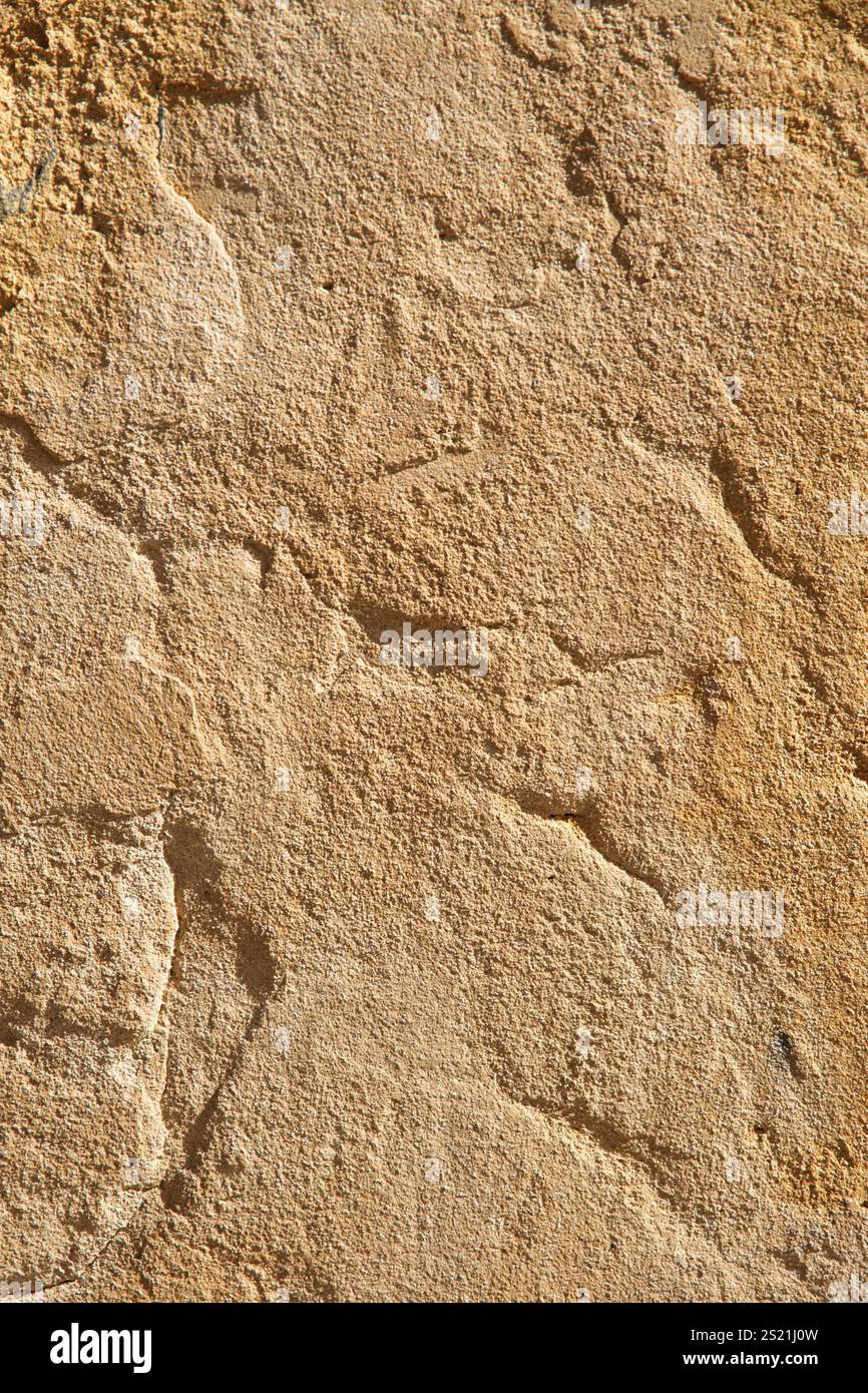 Una parete gialla come sfondo con testo libero Foto Stock