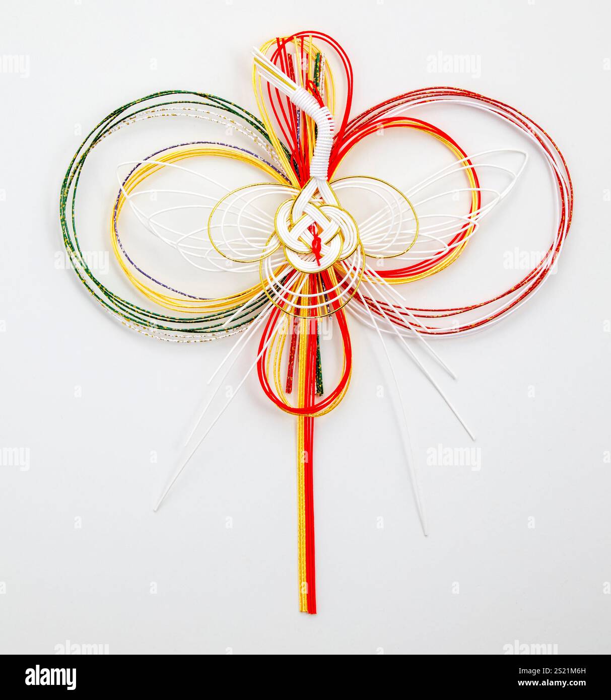 Gru MIZUHIKI (stringhe di carta legate intorno a un regalo confezionato) Foto Stock