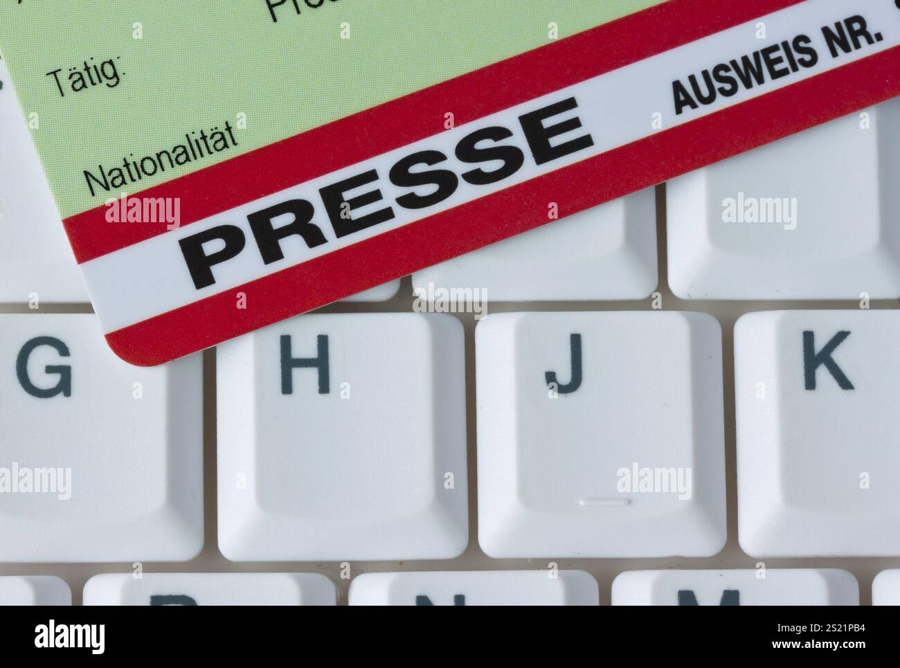 Pass stampa per giornalisti in una conferenza stampa, pass stampa per giornalisti in una conferenza stampa Austria Foto Stock