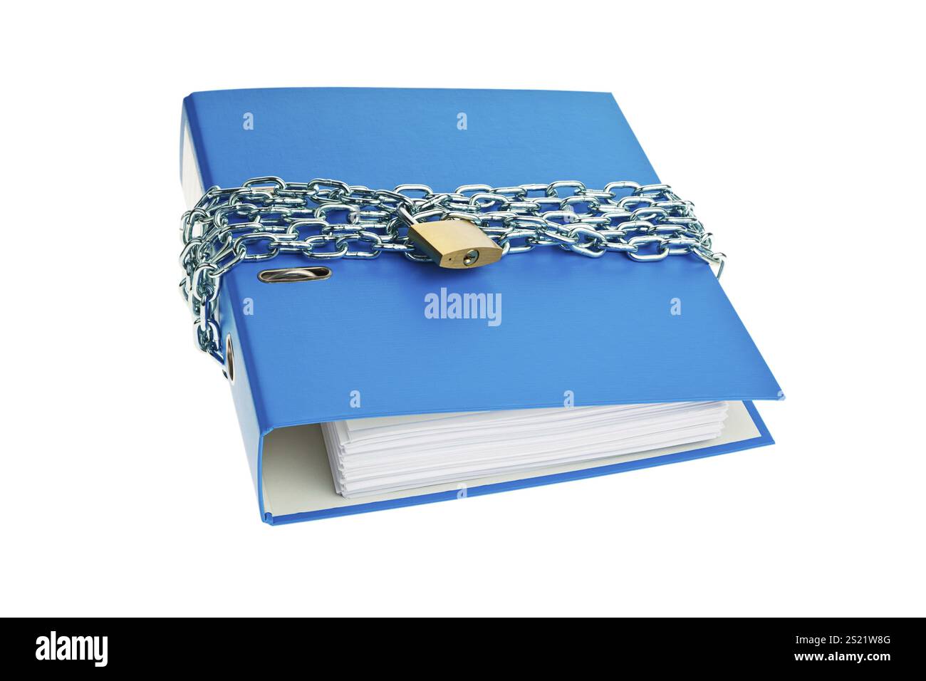 Una cartella di file bloccata con una catena e un lucchetto. Protezione dei dati e sicurezza dei dati. Austria Foto Stock