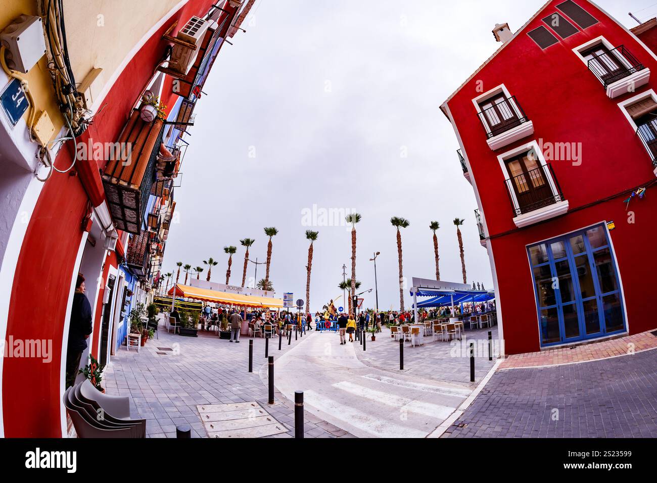 Cristo tra le palme la domenica delle palme a Villajoyosa Foto Stock