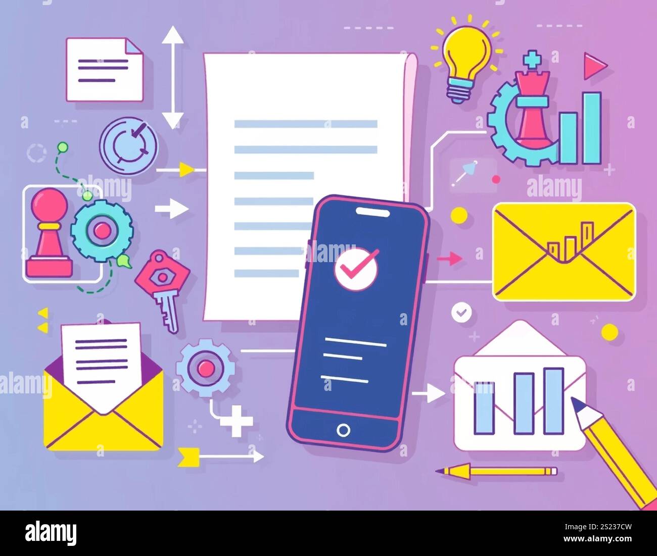 Icone ufficio interno - icone grafiche ufficio Illustrazione Vettoriale