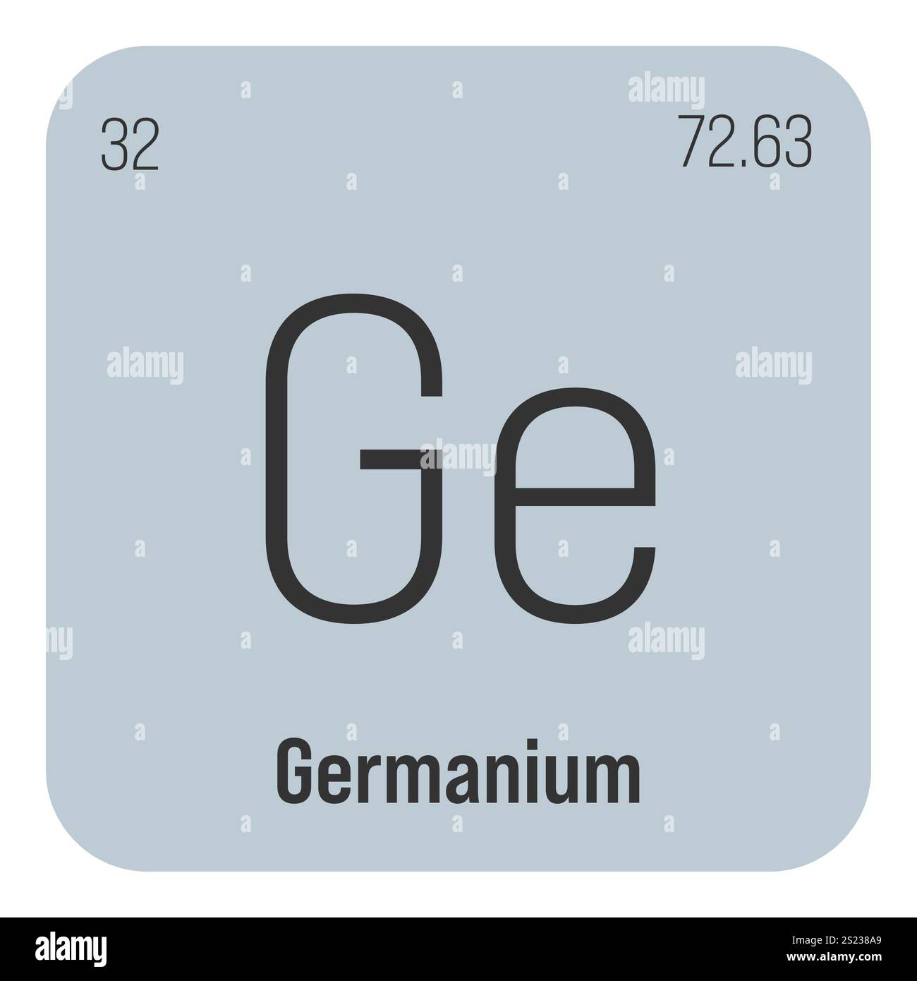 Gadolinio, Gd, elemento periodico della tabella con nome, simbolo, numero atomico e peso. Metallo di terre rare con vari usi industriali, come nell'imaging medico, reattori nucleari, e come assorbitore di neutroni in energia nucleare. Illustrazione Vettoriale