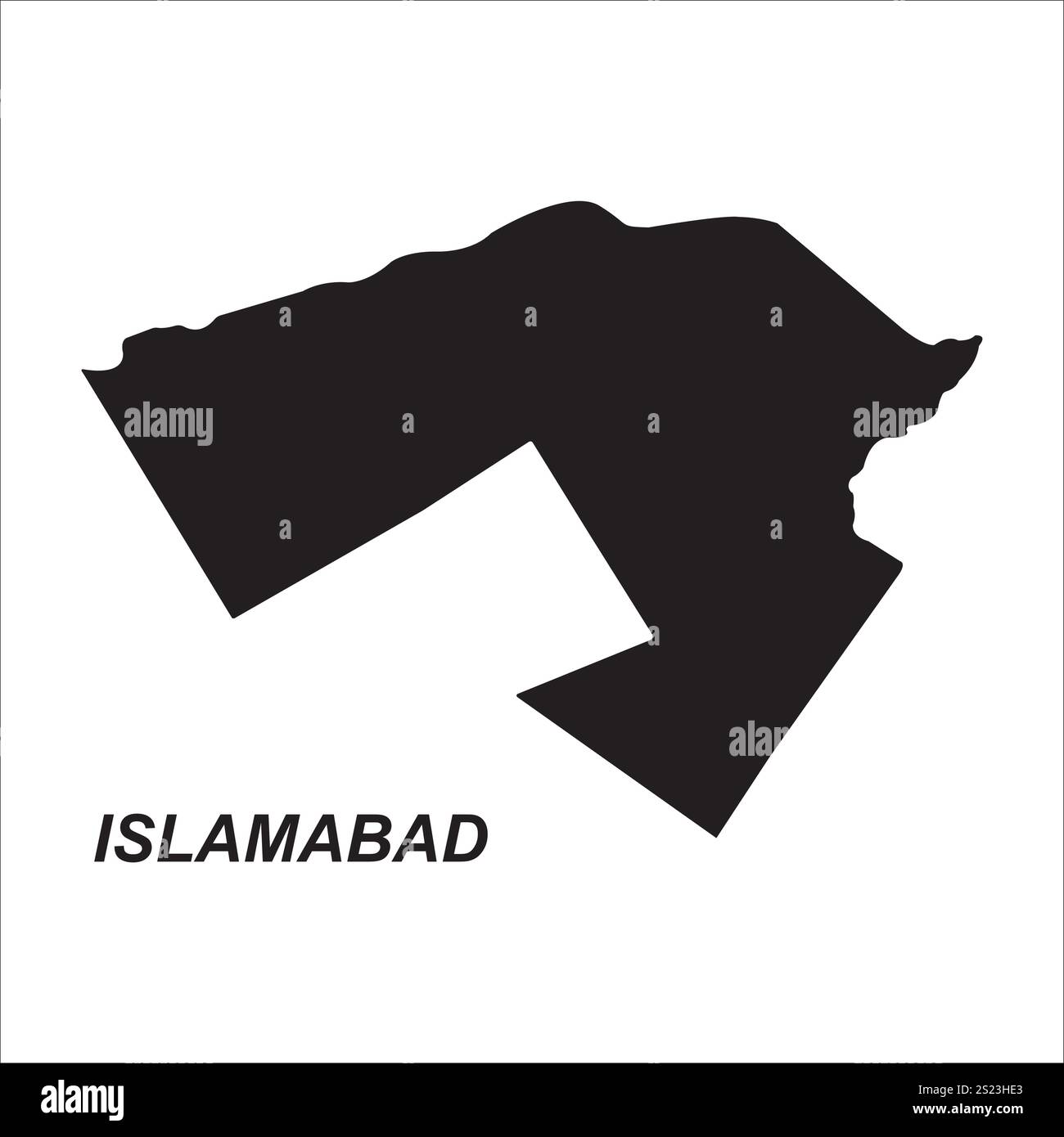 Mappa di Islamabad, Pakistan illustrazione vettoriale simbolo disegno Illustrazione Vettoriale
