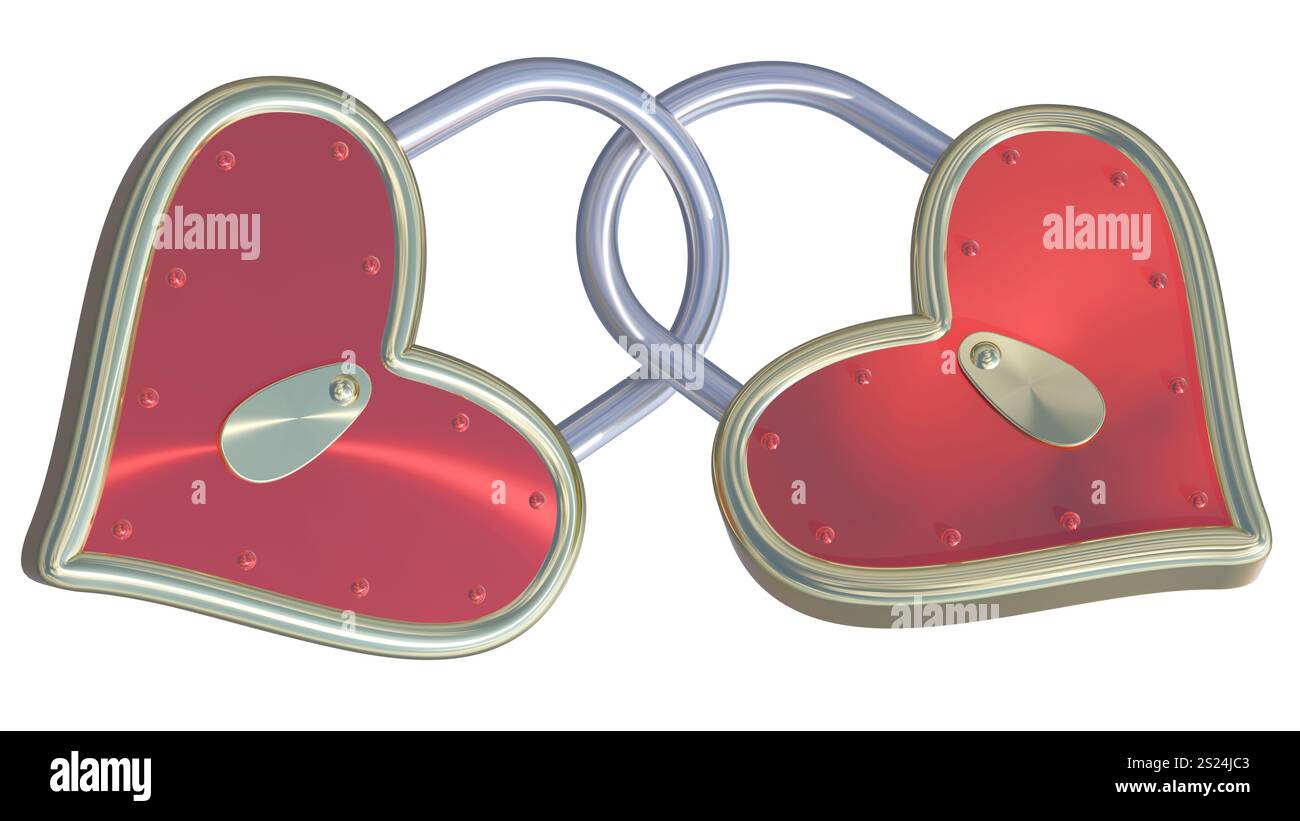 Si chiude come un cuore rosso e per San Valentino isolato Foto Stock