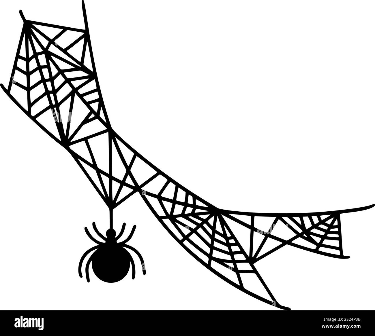 Elegante bordo di Halloween con ragno, formato vettoriale ideale per design sofisticati e spettrali Illustrazione Vettoriale