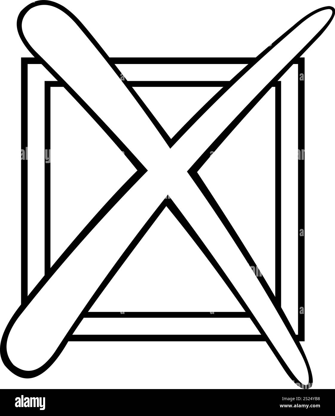 opzione casella di controllo per la selezione incrociata di icone in bianco e nero del disegno con illustrazione vettoriale Illustrazione Vettoriale