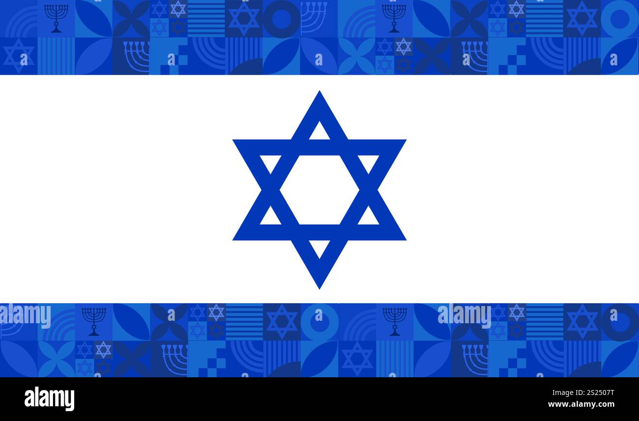 Bandiera israeliana stilizzata - illustrazione vettoriale Illustrazione Vettoriale