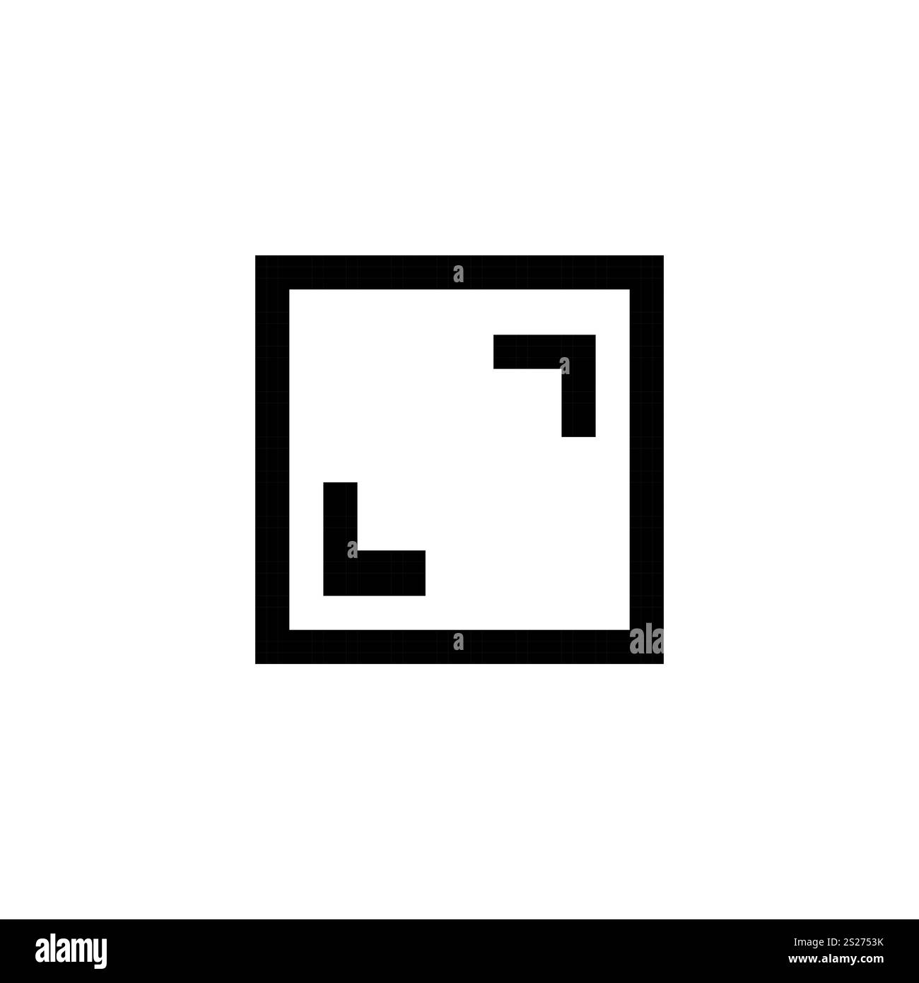 Pixel art espande le frecce in nero. Quattro frecce minimaliste rivolte verso l'esterno in stile retro pixelato. Illustrazione Vettoriale