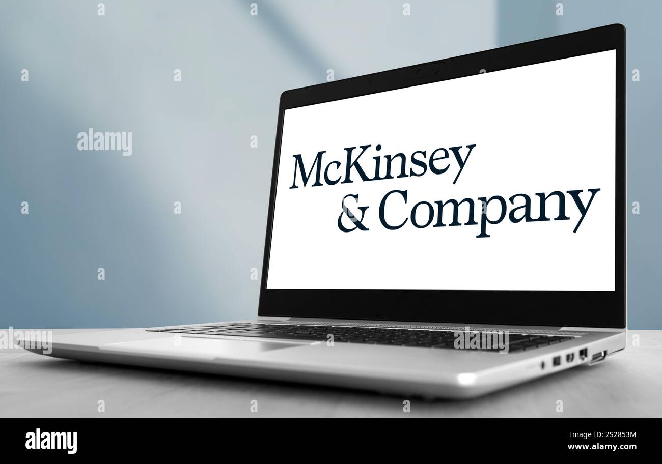 Logo aziendale McKinsey Foto Stock