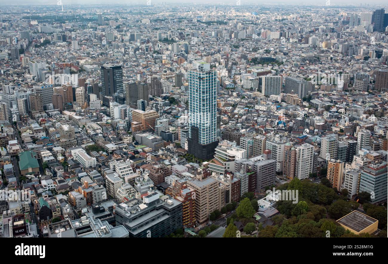 Vista dall'edificio del governo metropolitano di Tokyo a Shinjuku Tokyo Giappone Foto Stock