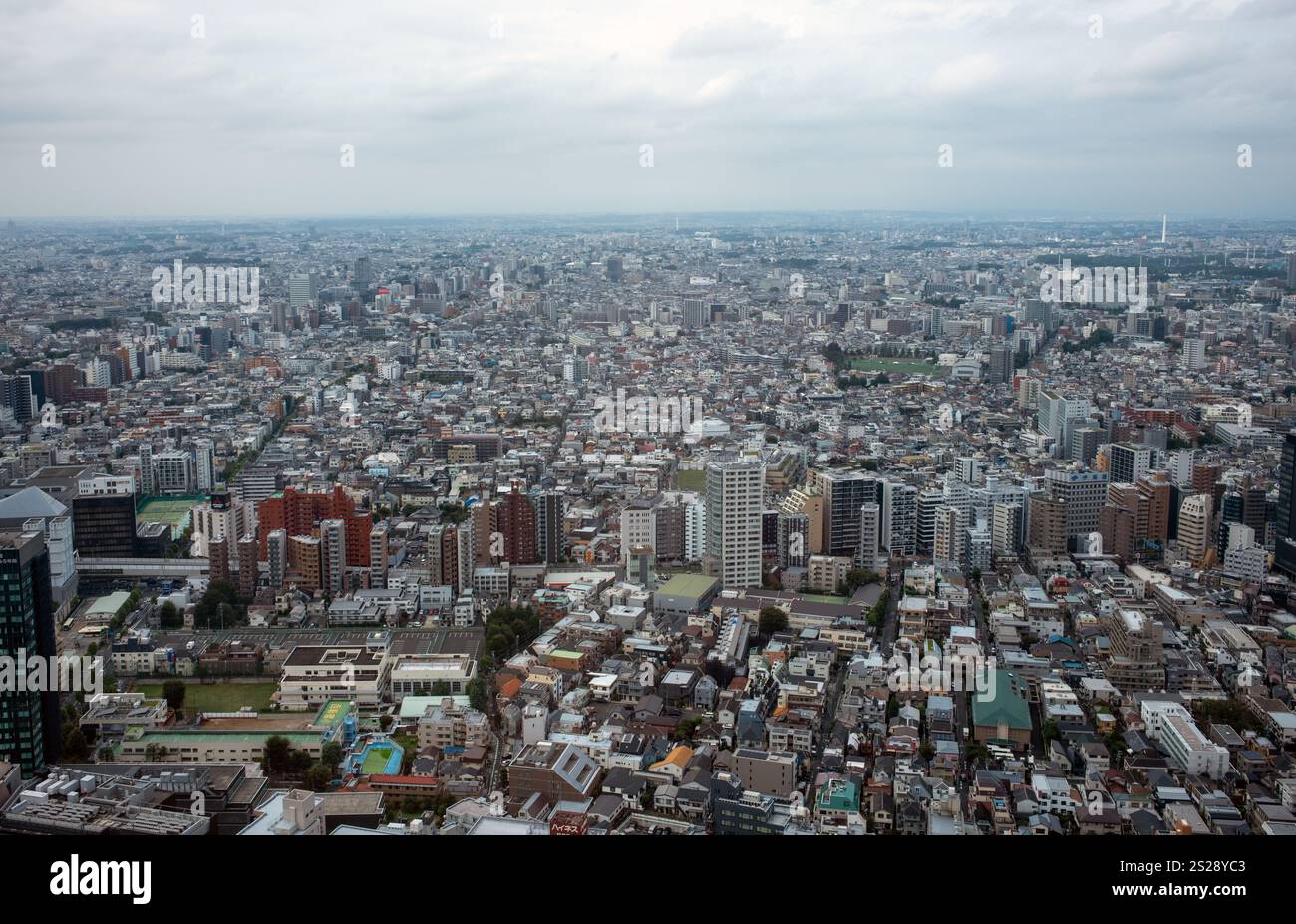 Vista dall'edificio del governo metropolitano di Tokyo a Shinjuku Tokyo Giappone Foto Stock