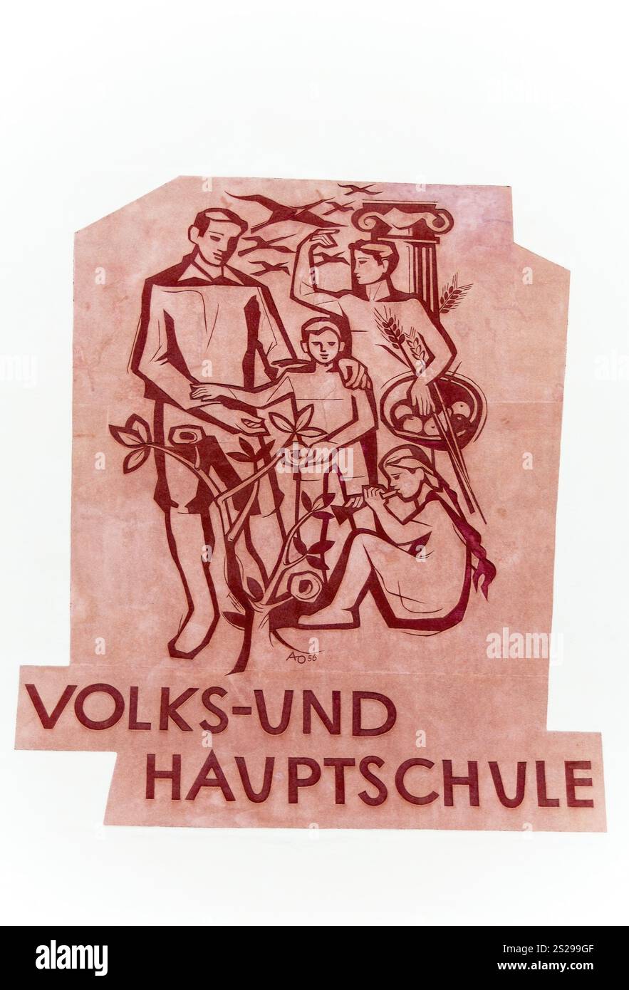 Sign, scuola elementare e scuola secondaria inferiore, foto simbolica per la riforma educativa e il sistema scolastico organizzato austriaco Foto Stock