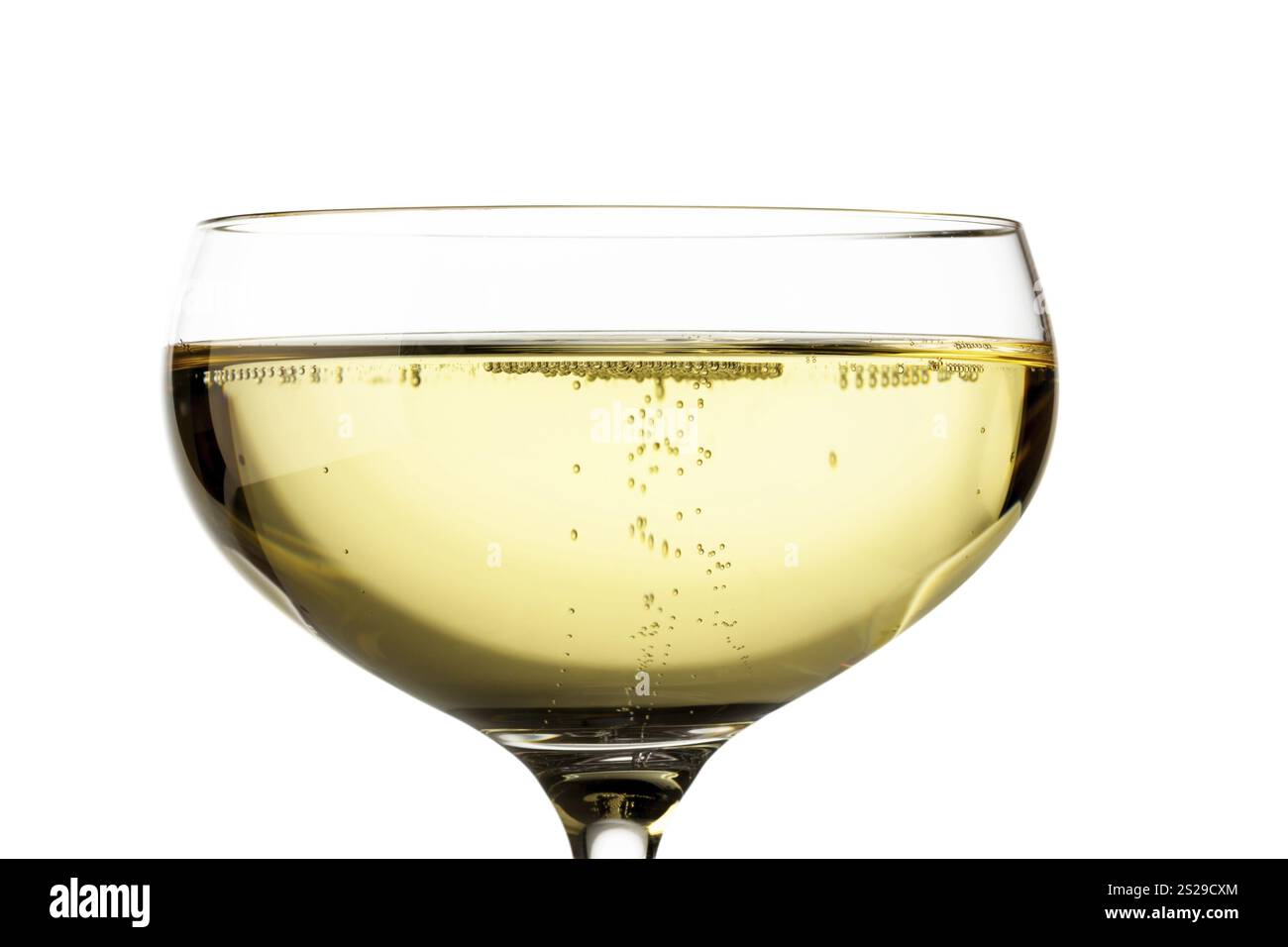 Champagne con bicchiere di champagne. Foto simbolica per i festeggiamenti e la fine dell'anno Foto Stock