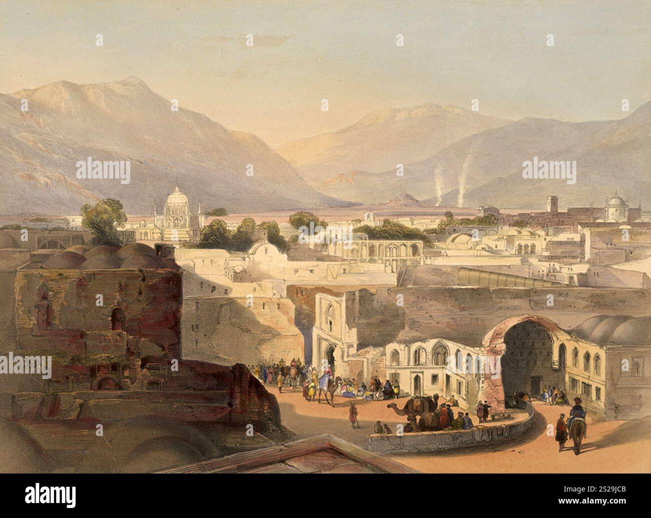 Uno schizzo di Kandahar, nel dicembre 1841. Kandahar fu presa pacificamente e i soldati non ebbero problemi. Dopo Kandahar continuarono a Kabul, dove cominciarono i problemi. L'invasione britannica dell'Aghanistan per installare un leader fantoccio fu uno dei peggiori disastri militari della storia. Dopo che Shah Shujah fu installato a Kabul, l'esercito si ritirò in India. La colonna di 20.000 uomini fu spazzata via con l'eccezione di un soldato britannico e 5-6 indiani. Foto Stock