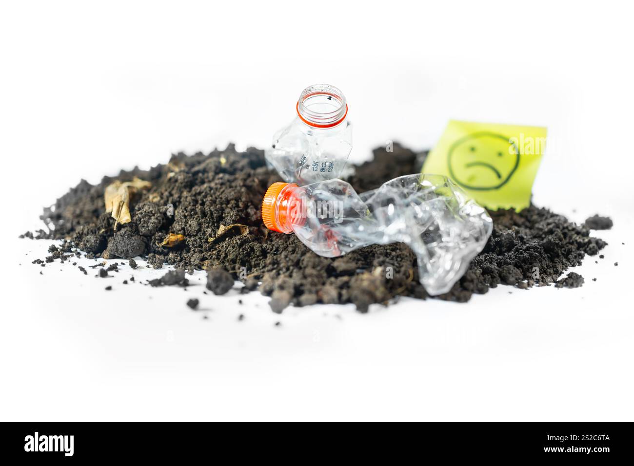 risparmiate la terra dai rifiuti di plastica, questo sfondo è molto adatto per progetti con il concetto di campagna "save the earth" Foto Stock