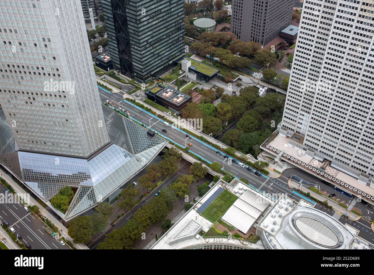 Vista dall'edificio del governo metropolitano di Tokyo a Shinjuku Tokyo Giappone Foto Stock