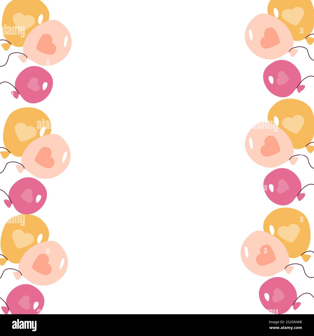 Bollature con motivo cardiaco su sfondo bianco con allineamento verticale. Illustrazione Vettoriale