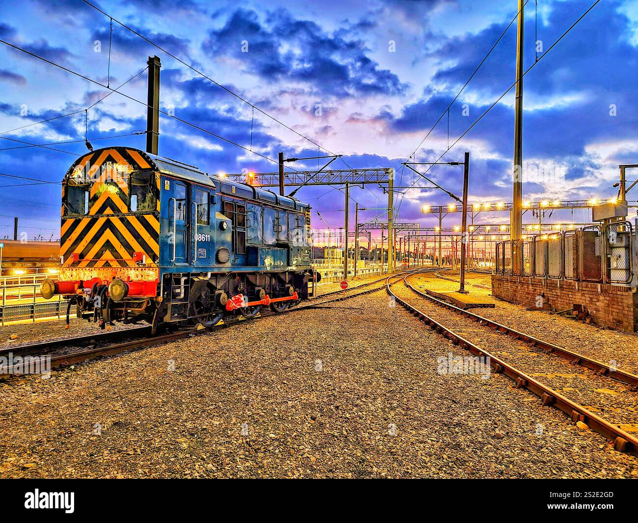 Treno merci che svolge compiti Foto Stock