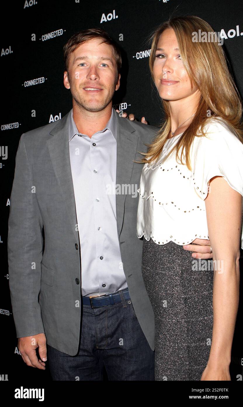 Lo sciatore Bode Miller e la moglie Morgan Beck al 2014 AOL NewFront presso la Duggal Greenhouse nel quartiere di Brooklyn a New York City - 29 aprile 2014 Foto Stock