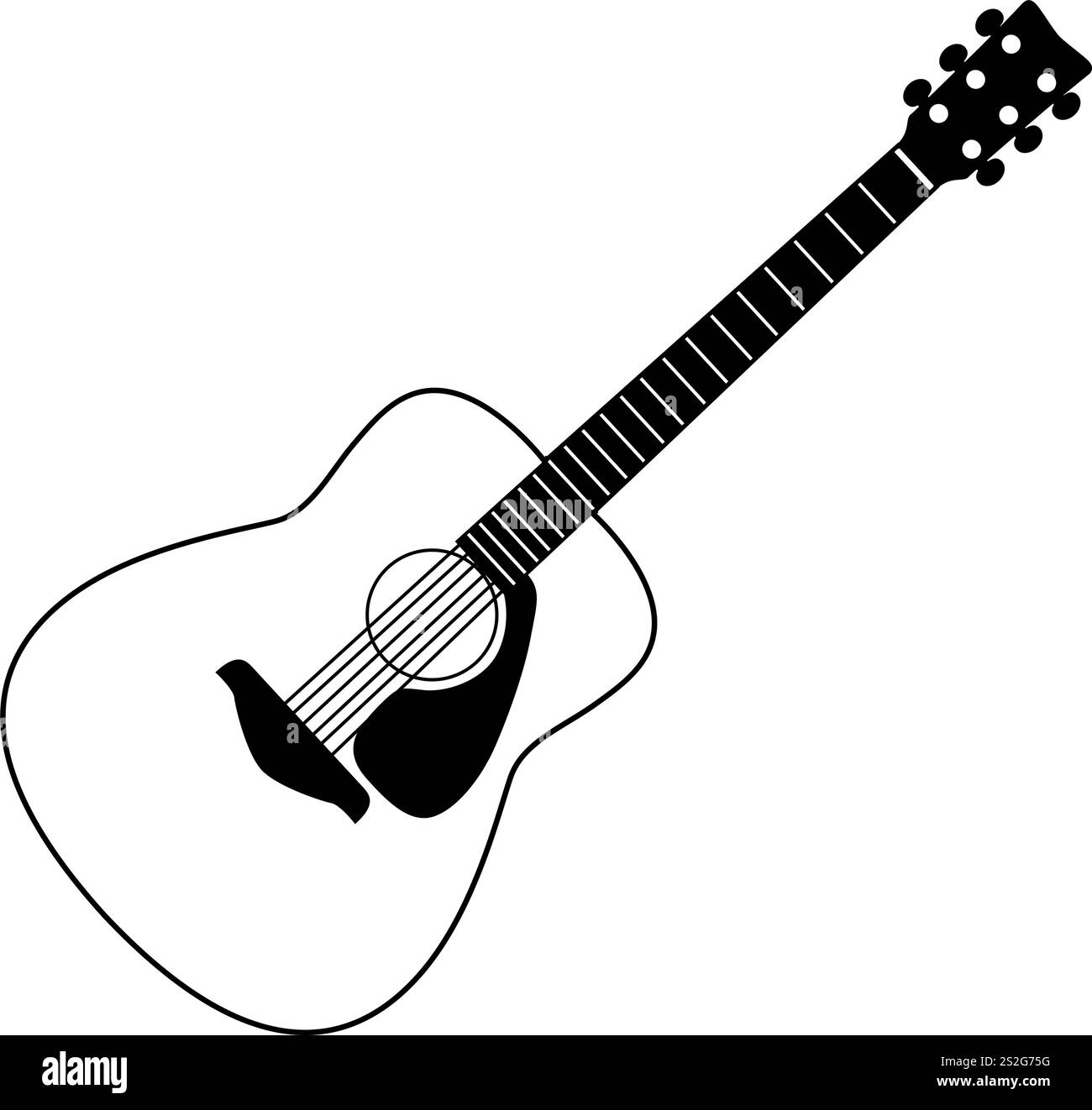 File vettoriale EPS digitale per chitarra | grafica strumentale musicale di alta qualità per progetti creativi e progetti artistici Illustrazione Vettoriale