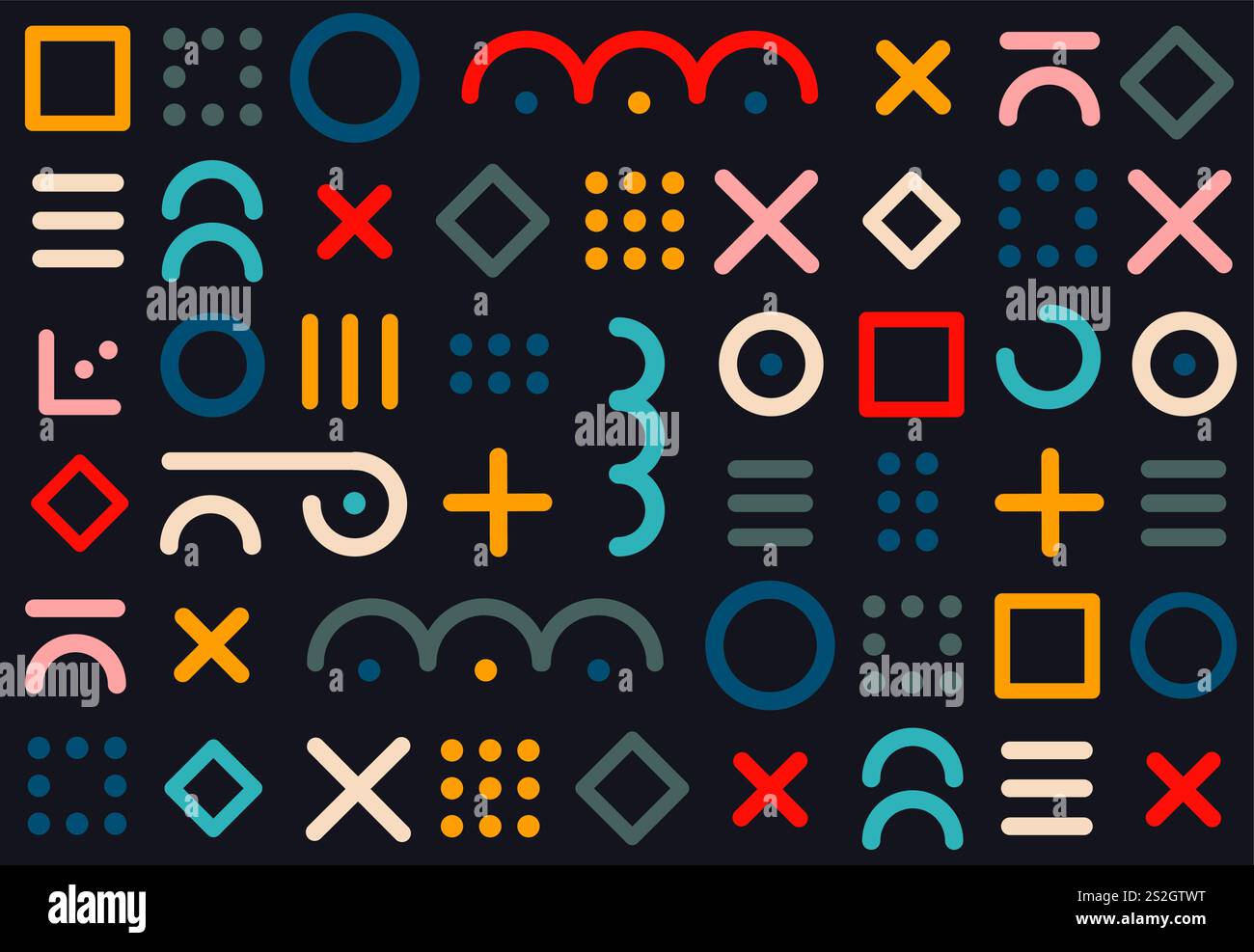 Divertente motivo a doodle dalle linee colorate e senza cuciture. Sfondo artistico in stile minimalista creativo per bambini o design di moda. Illustrazione Vettoriale