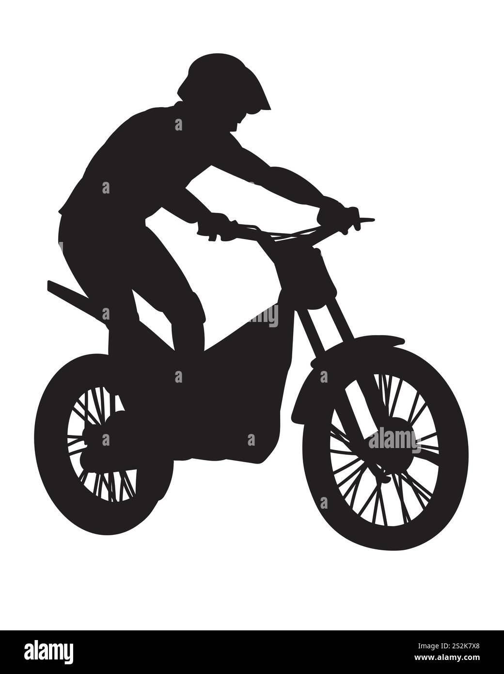 Silhouette di mototrial. Motociclisti che saltano in motocross, moto freestyle e corse automobilistiche. 10 Illustrator Illustrazione Vettoriale