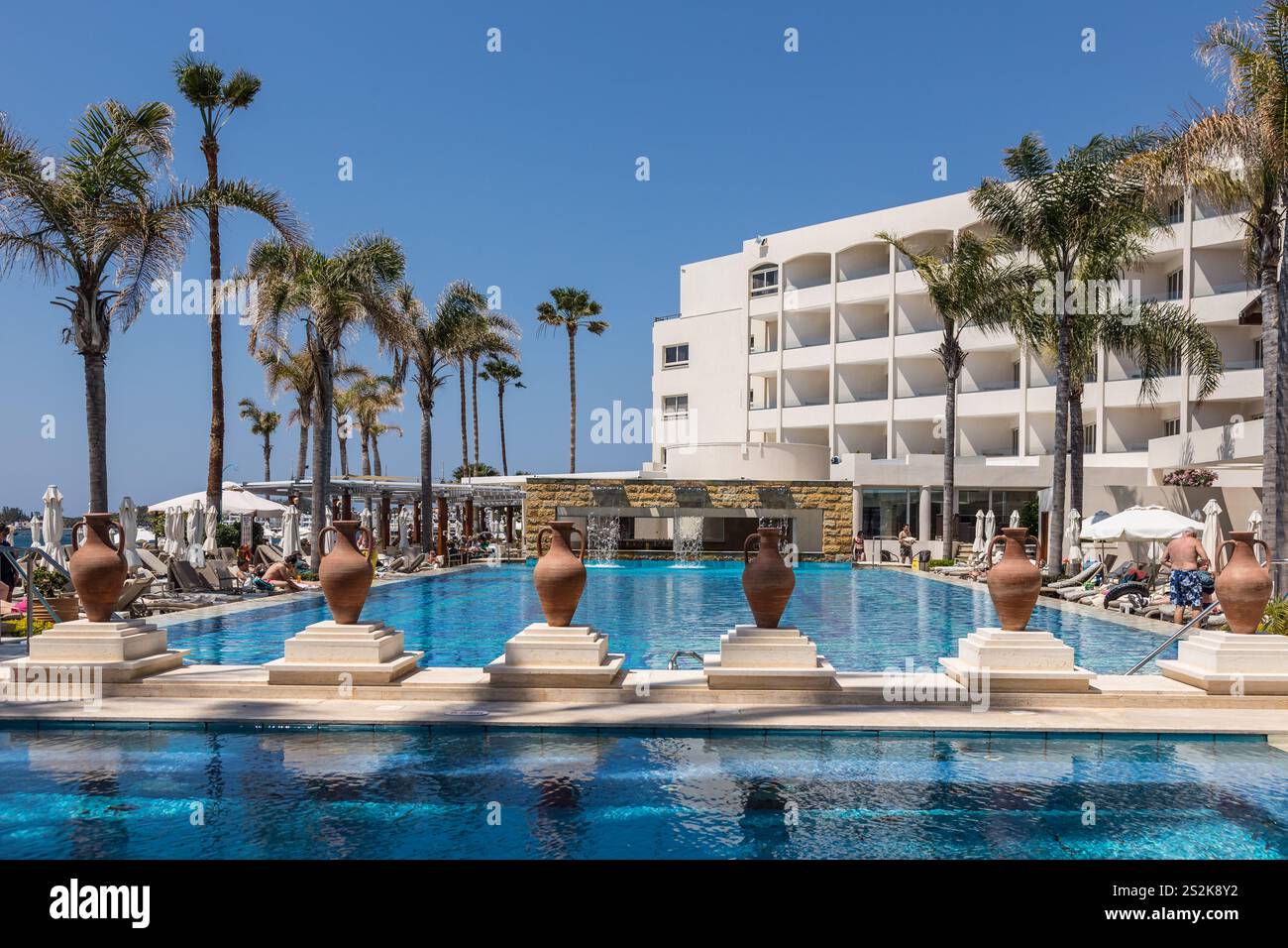 Alexander the Great Hotel piscina, Kato Paphos, Cipro Foto Stock