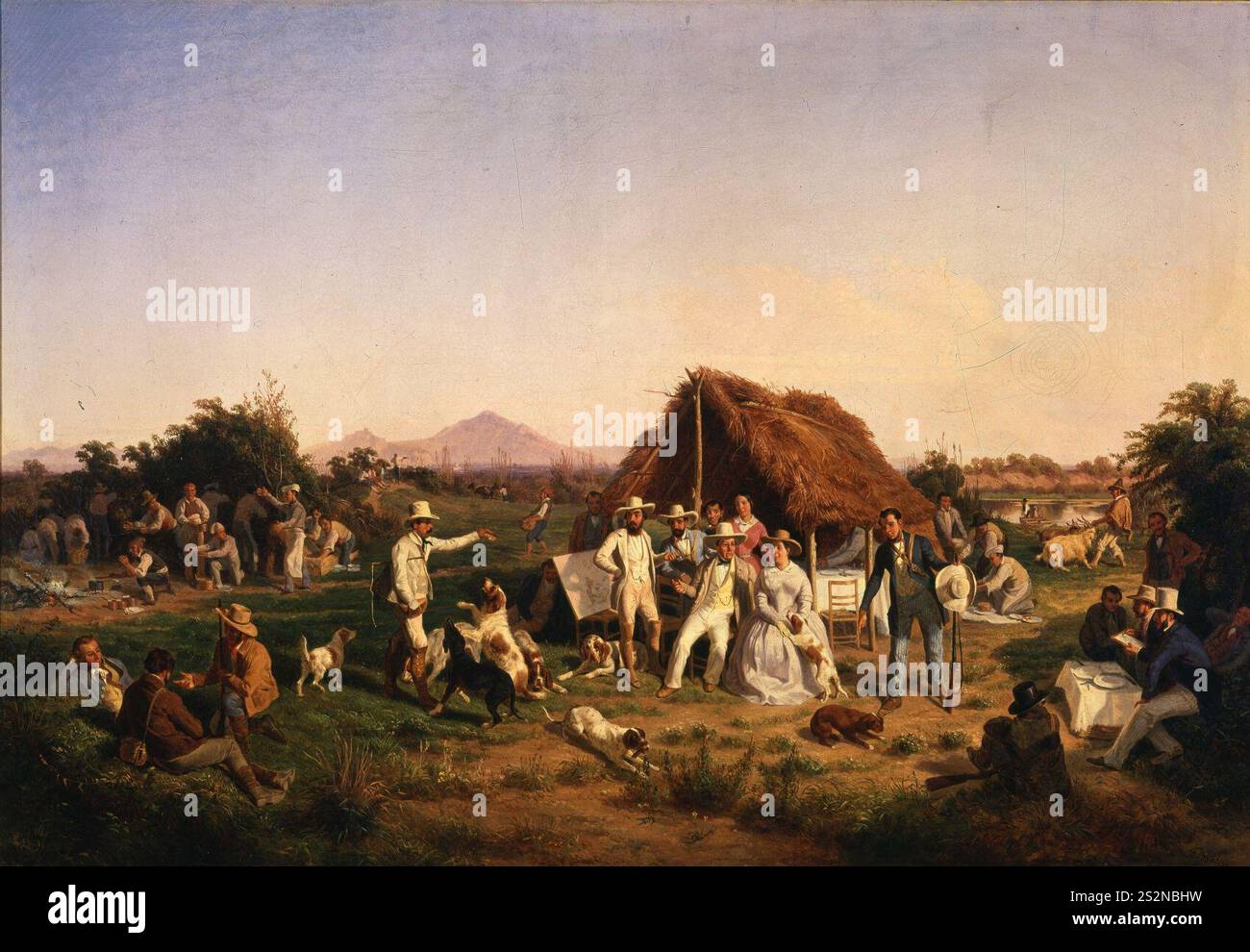 Filippo Palizzi - la famiglia reale di Napoli a caccia - Galleria d'arte moderna, Firenze. Foto Stock