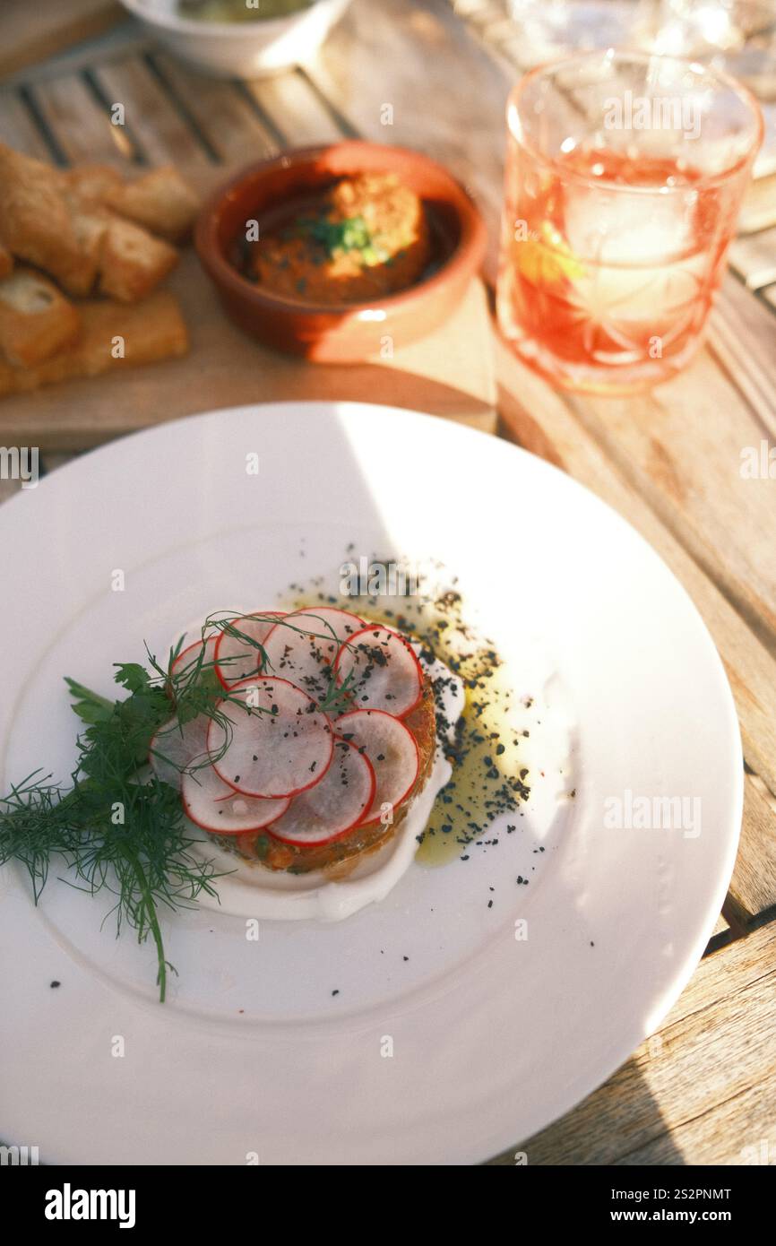 Una selezione colorata a cena Foto Stock