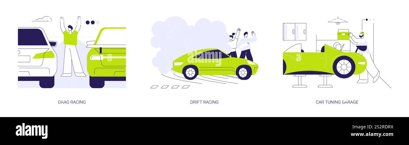 Illustrazioni vettoriali astratte di Street racing. Illustrazione Vettoriale