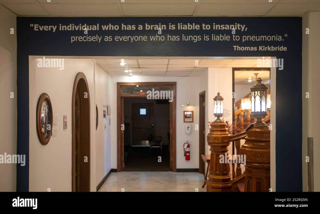St. Joseph, Missouri - il Glore Psychiatric Museum. Il museo documenta il trattamento dei malati mentali presso l'ex State Lunatic Asylum No. 2a Foto Stock