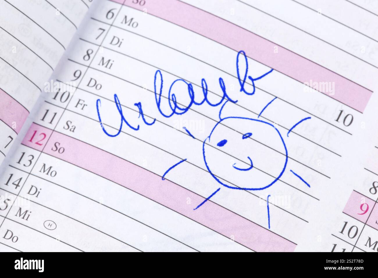 Un appuntamento è inserito in un calendario: Holiday Austria Foto Stock