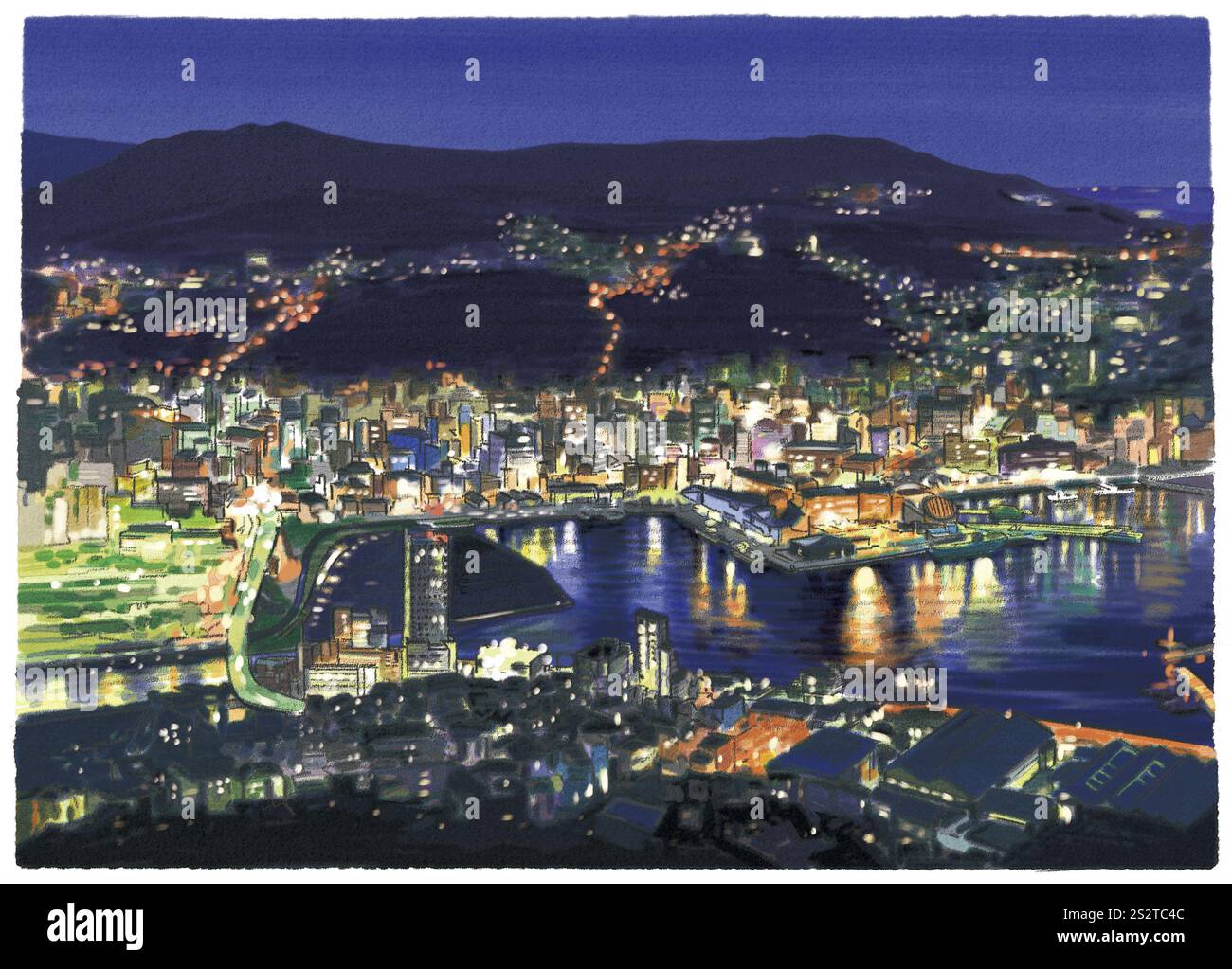 Fantastica vista notturna dal monte Inasa Foto Stock