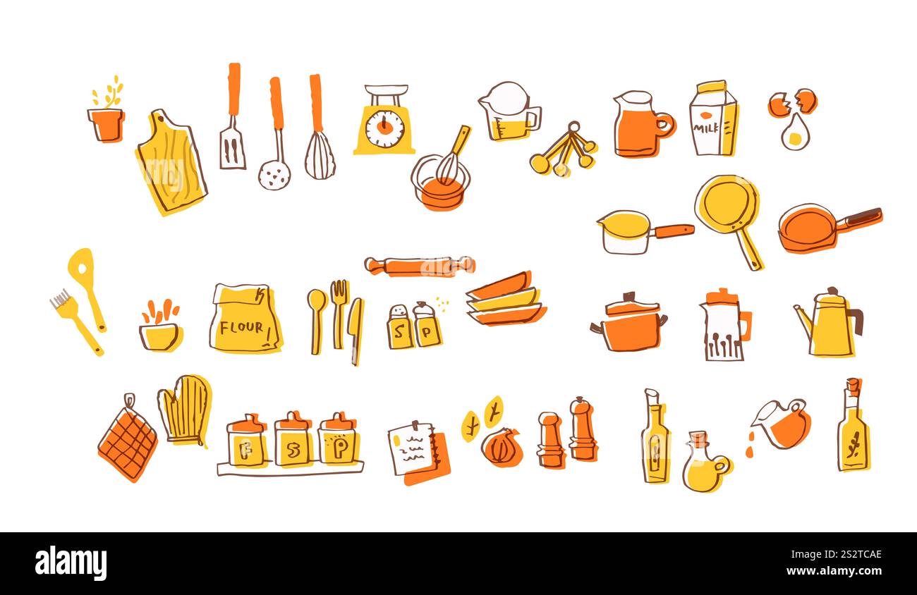 Set di utensili da cucina B Foto Stock