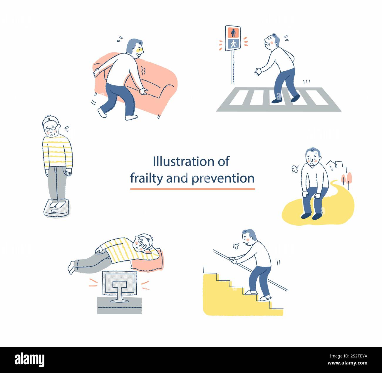 Illustrazione della lista di controllo fragile di 6 elementi Foto Stock