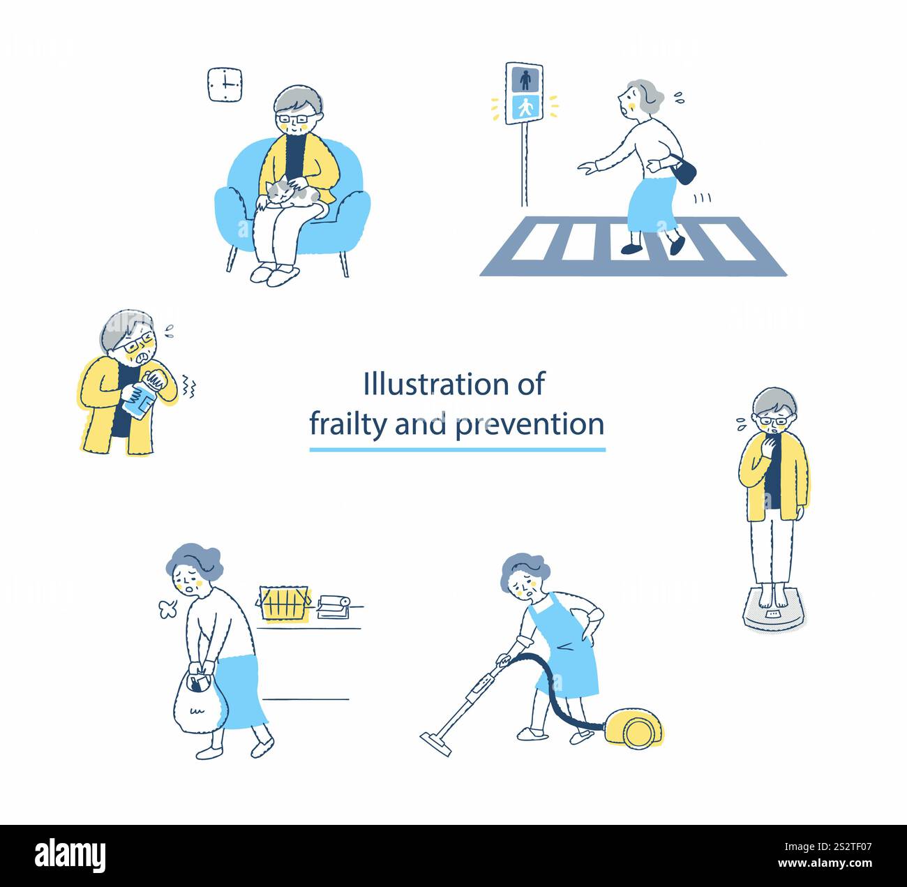 Illustrazione della lista di controllo fragile di 6 elementi Foto Stock