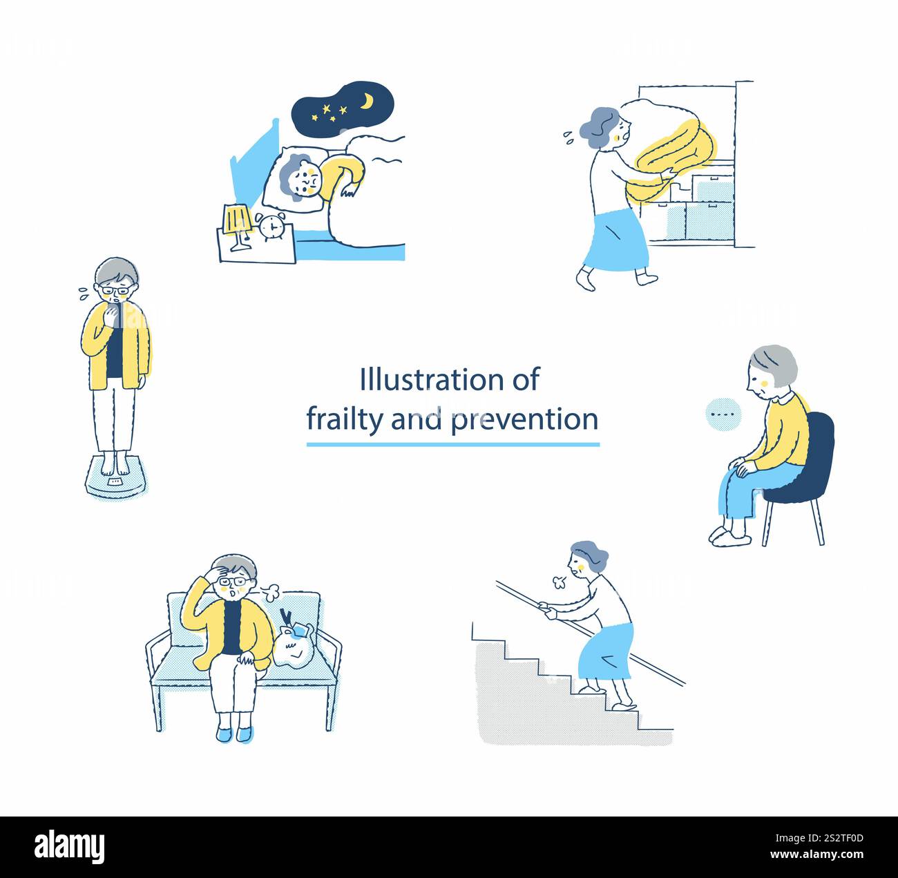 Illustrazione della lista di controllo fragile di 6 elementi Foto Stock