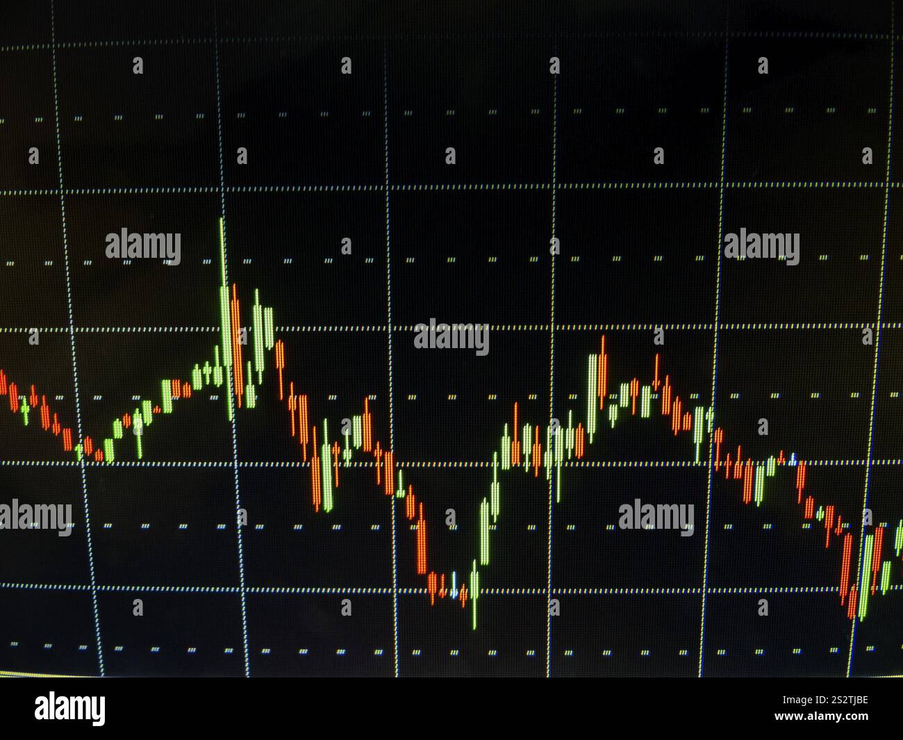 Il prezzo delle azioni scende sul mercato azionario. Netto calo dei prezzi dei titoli. Perdita di attività su azioni. Austria Foto Stock