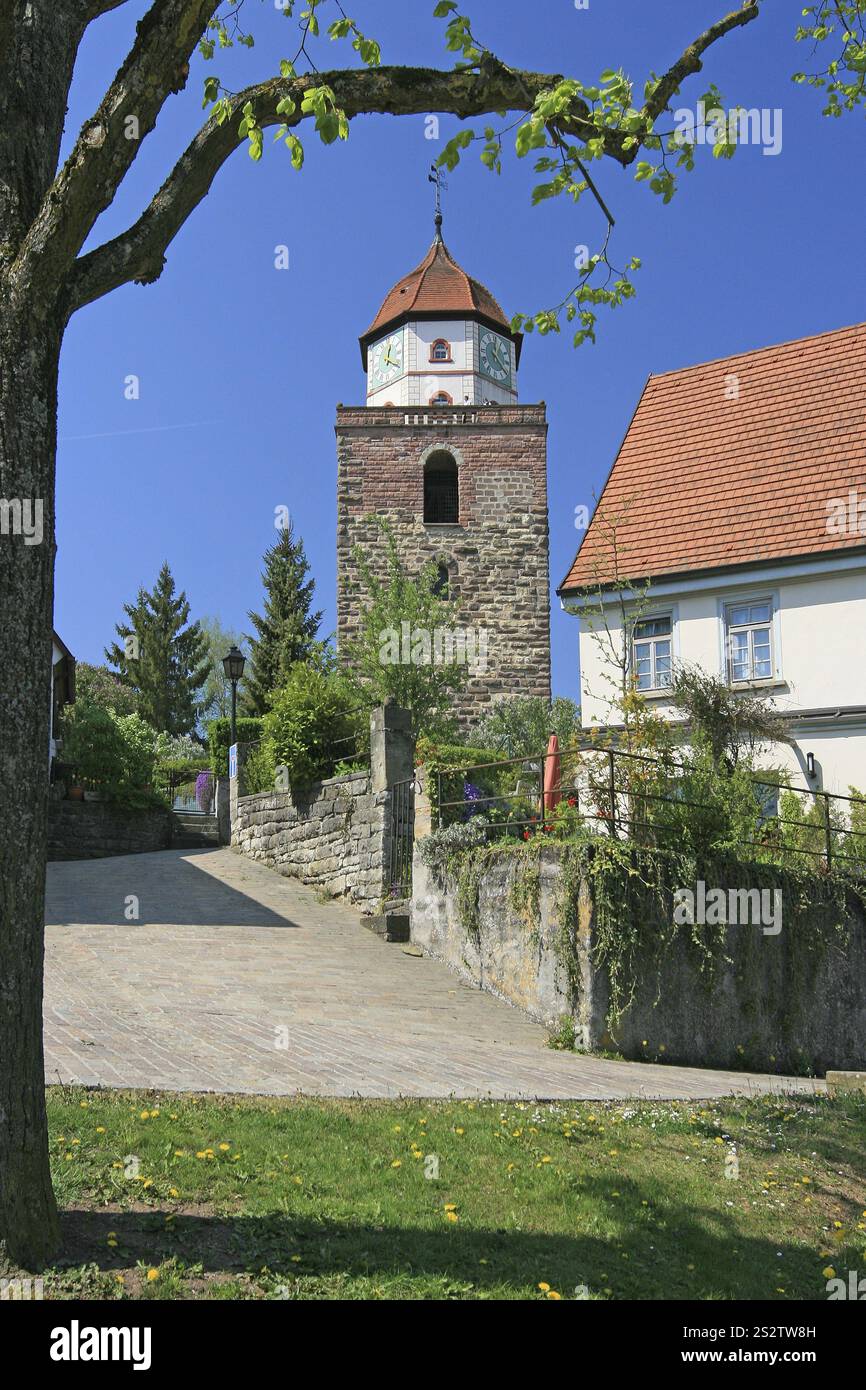 Roemerturm, Haigerloch, Zollernalbkreis, distretto amministrativo di Tuebingen, Baden Wuertemberg, Germania, Europa Foto Stock