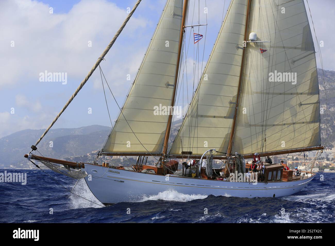 Storico yacht a vela classico Orlanda, Monaco Classic Week 2017, la Belle Classe, organizzato dallo Yacht Club Monaco YCM Foto Stock