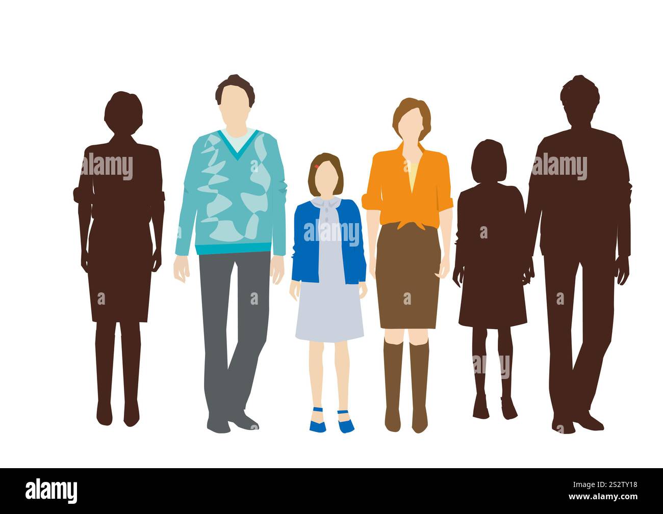 Madre, figlia e padre Foto Stock