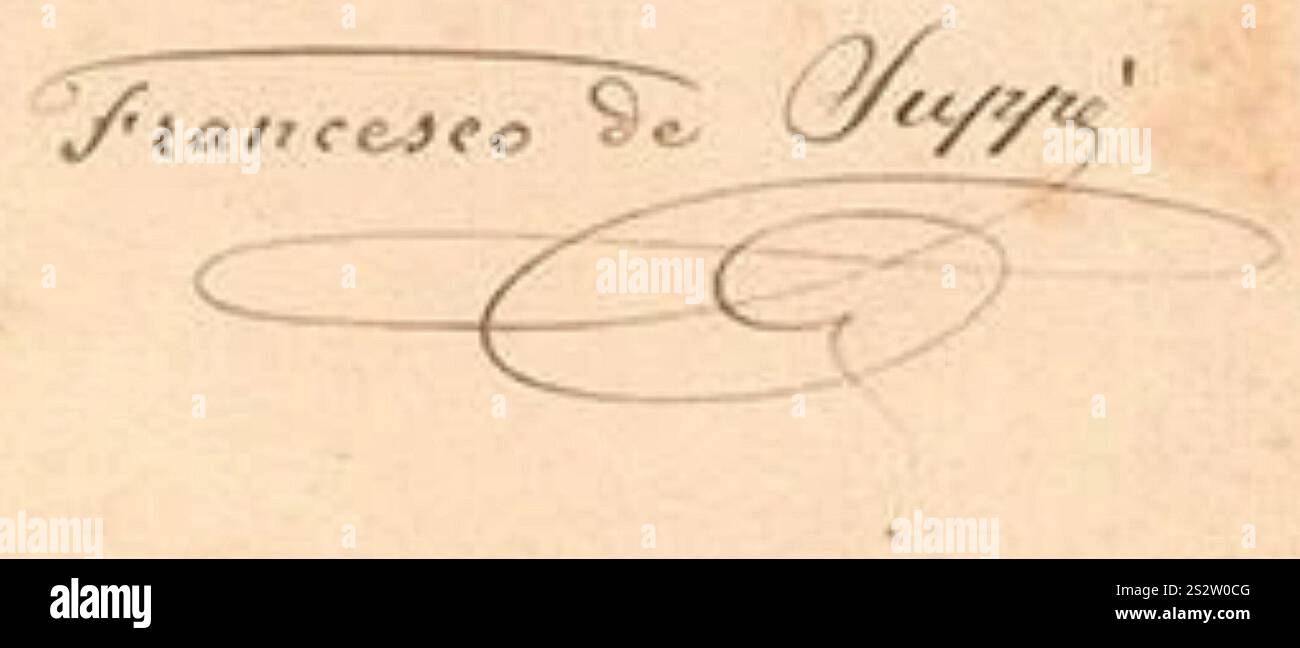 Francesco de Suppè (1819–1895) firma a. 1879. Foto Stock